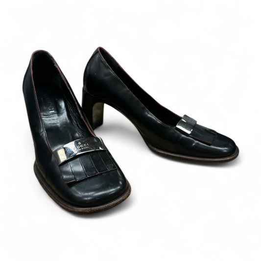 Shoes Heels Block By Gucci In Black, Size: 7.5