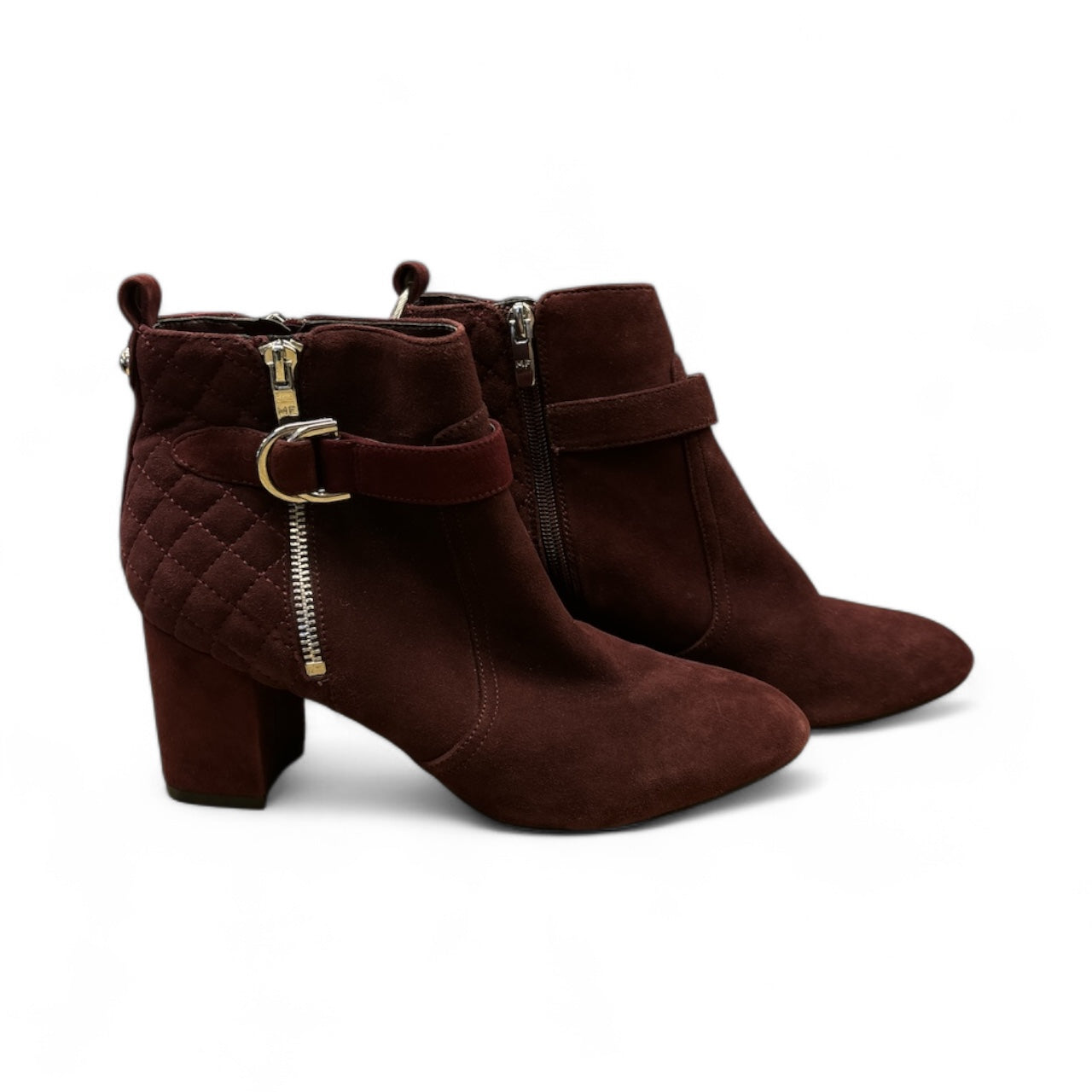 Boots Ankle Heels By Marc Fisher In Maroon, Size: 8.5