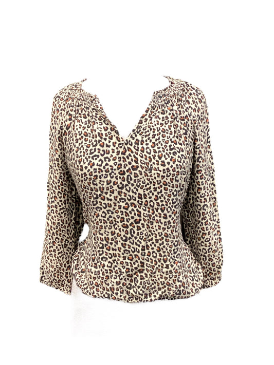 Animal Print Top Long Sleeve Loft, Size S