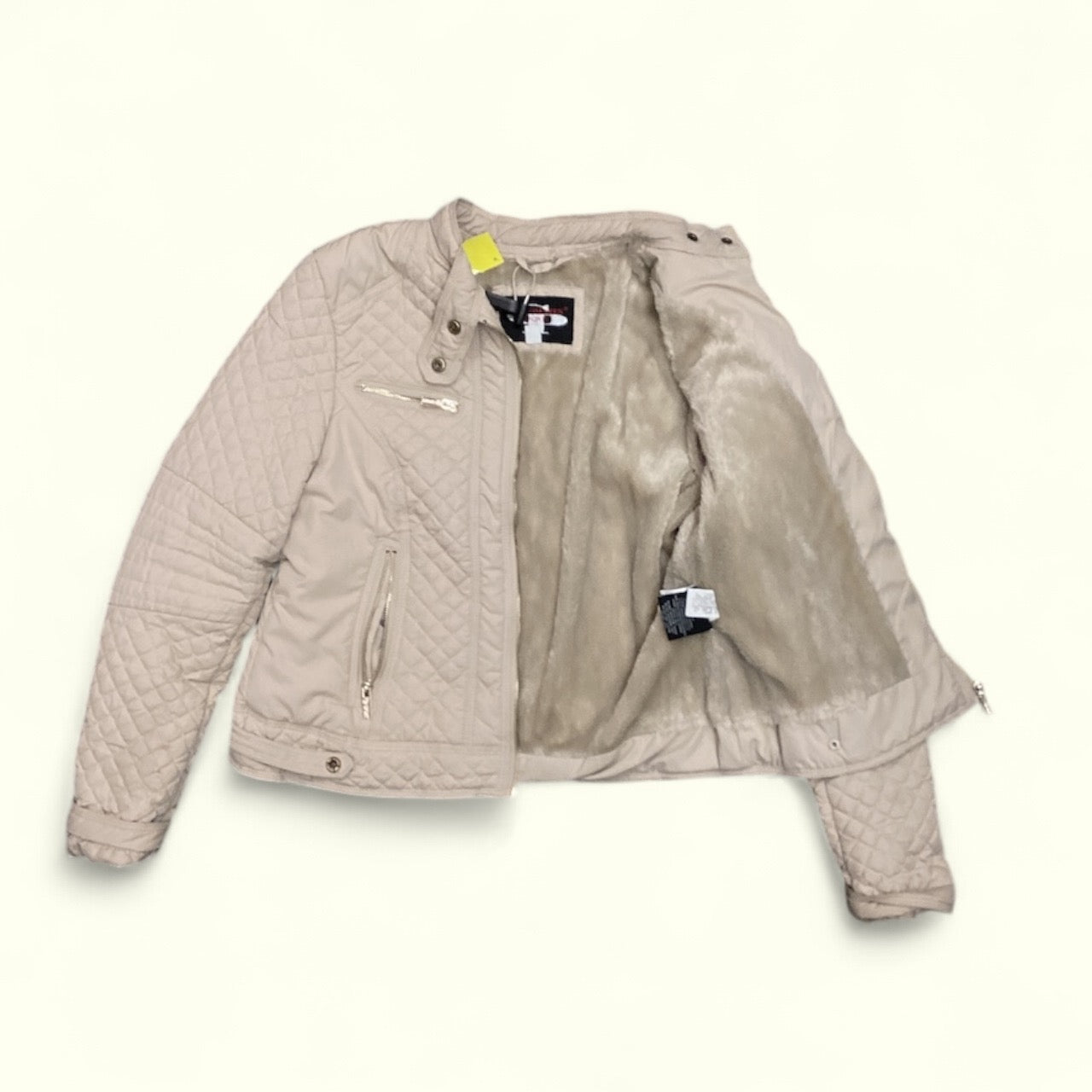 Jacket Puffer & Quilted By Clothes Mentor In Beige, Size: M