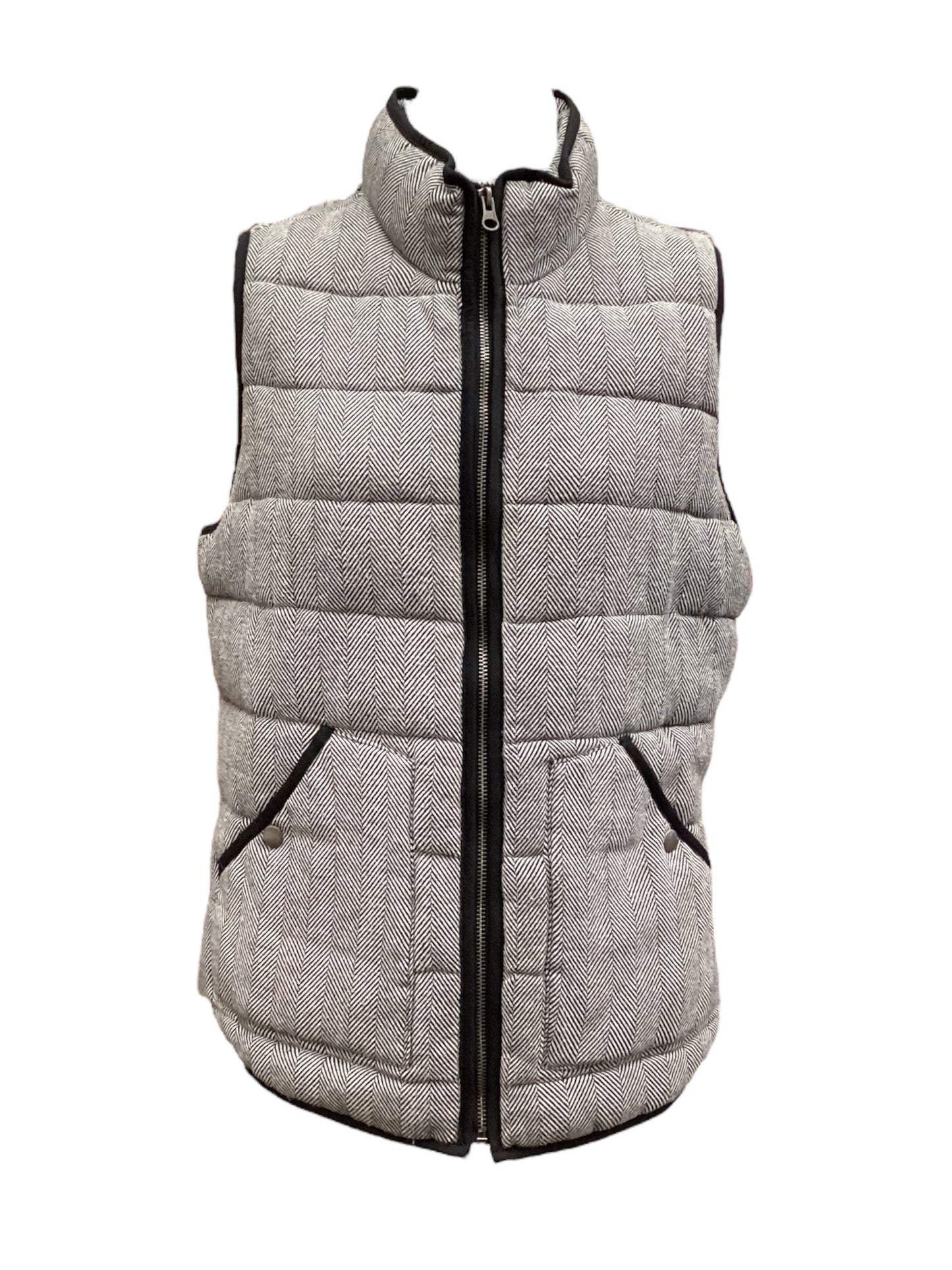 Vest Puffer & Quilted By Merona In Black & White, Size: L