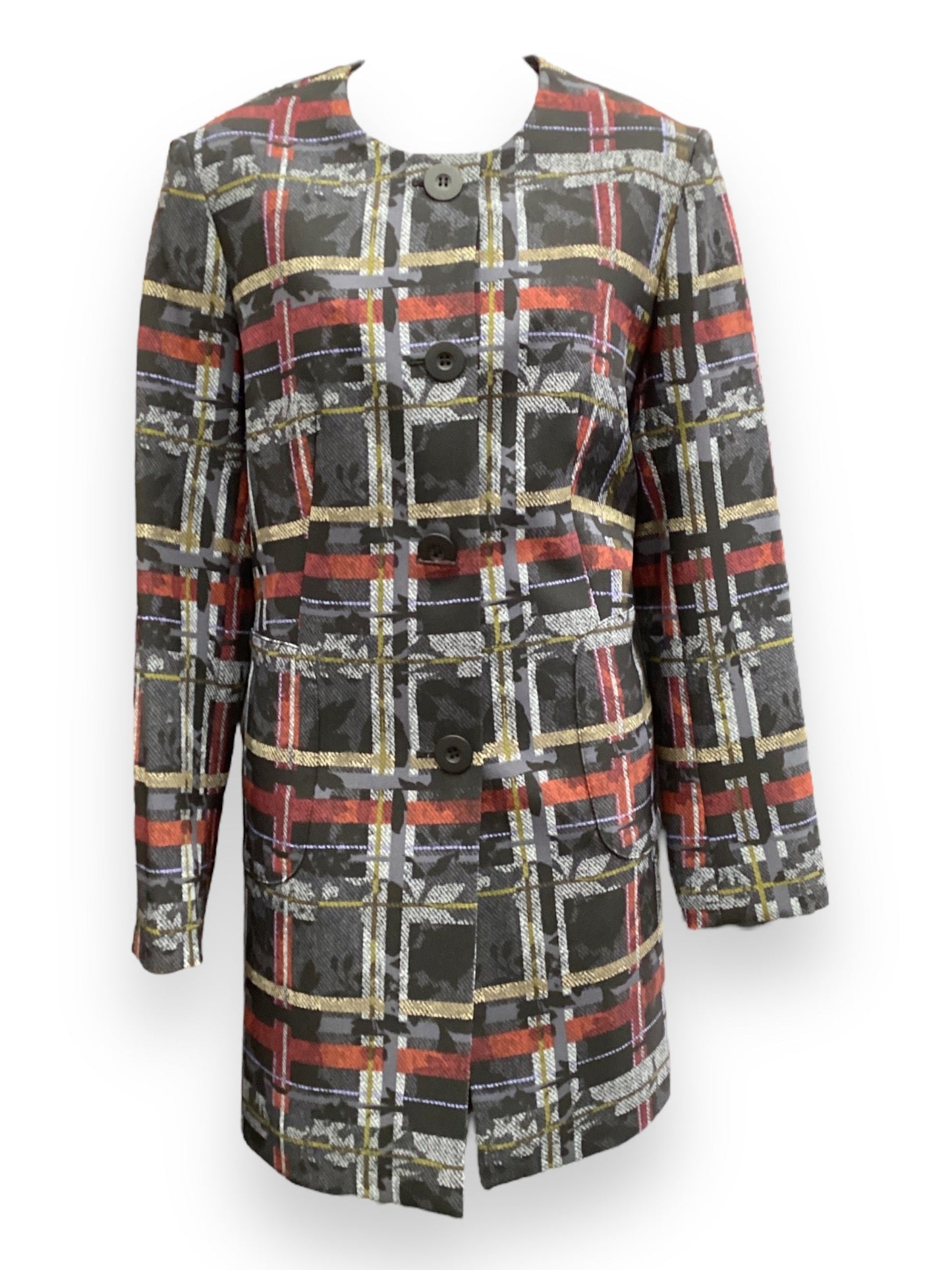 Coat Other By Nine West In Plaid Pattern, Size: 8