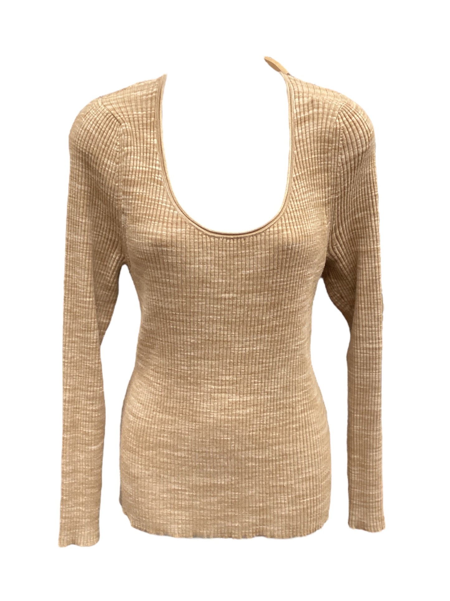 Top Long Sleeve By Banana Republic In Tan, Size: Xl