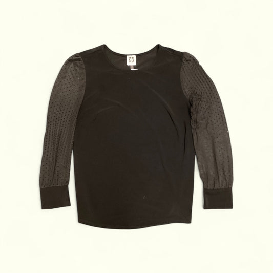 Top Long Sleeve By Anne Klein In Black, Size: L