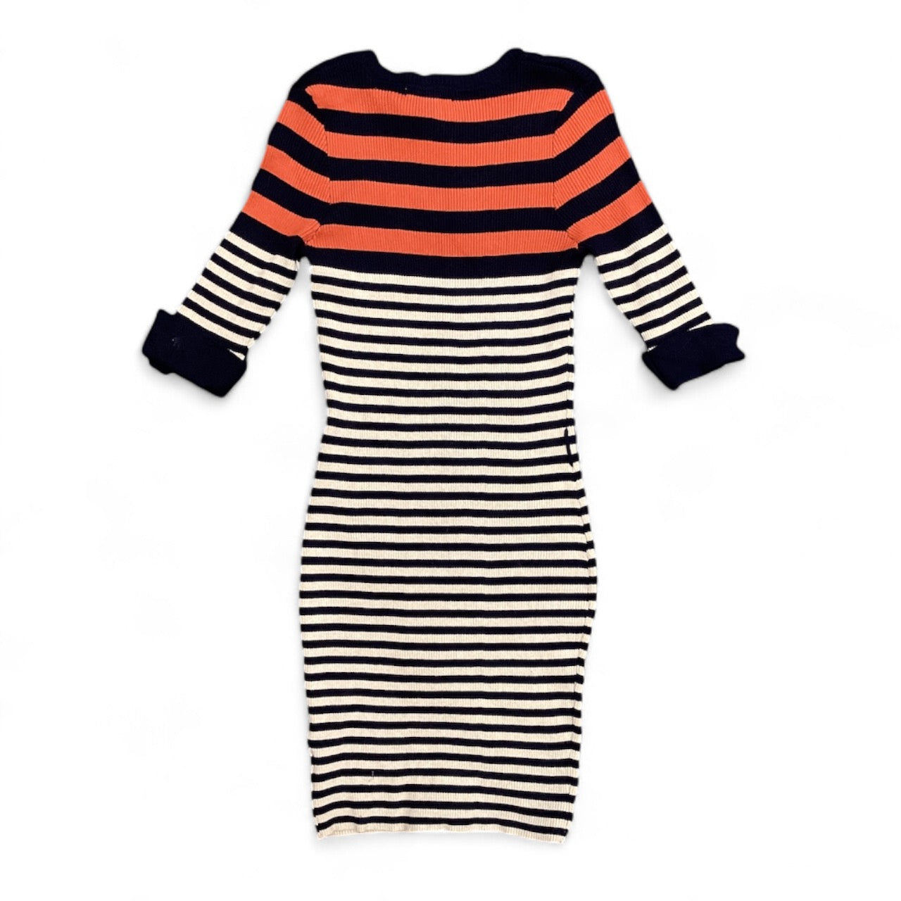 Dress Casual Midi By Pink Rose In Striped Pattern, Size: L