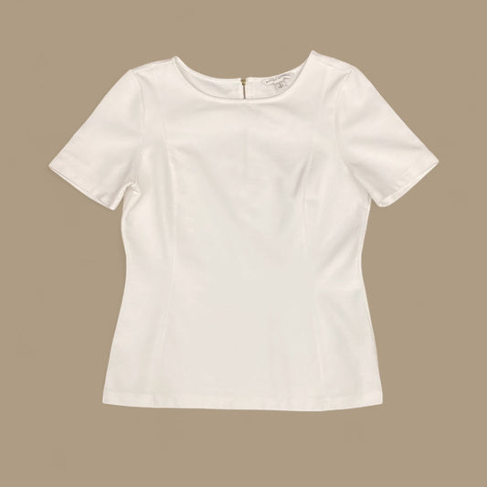 Top Short Sleeve By Banana Republic In White, Size: 8