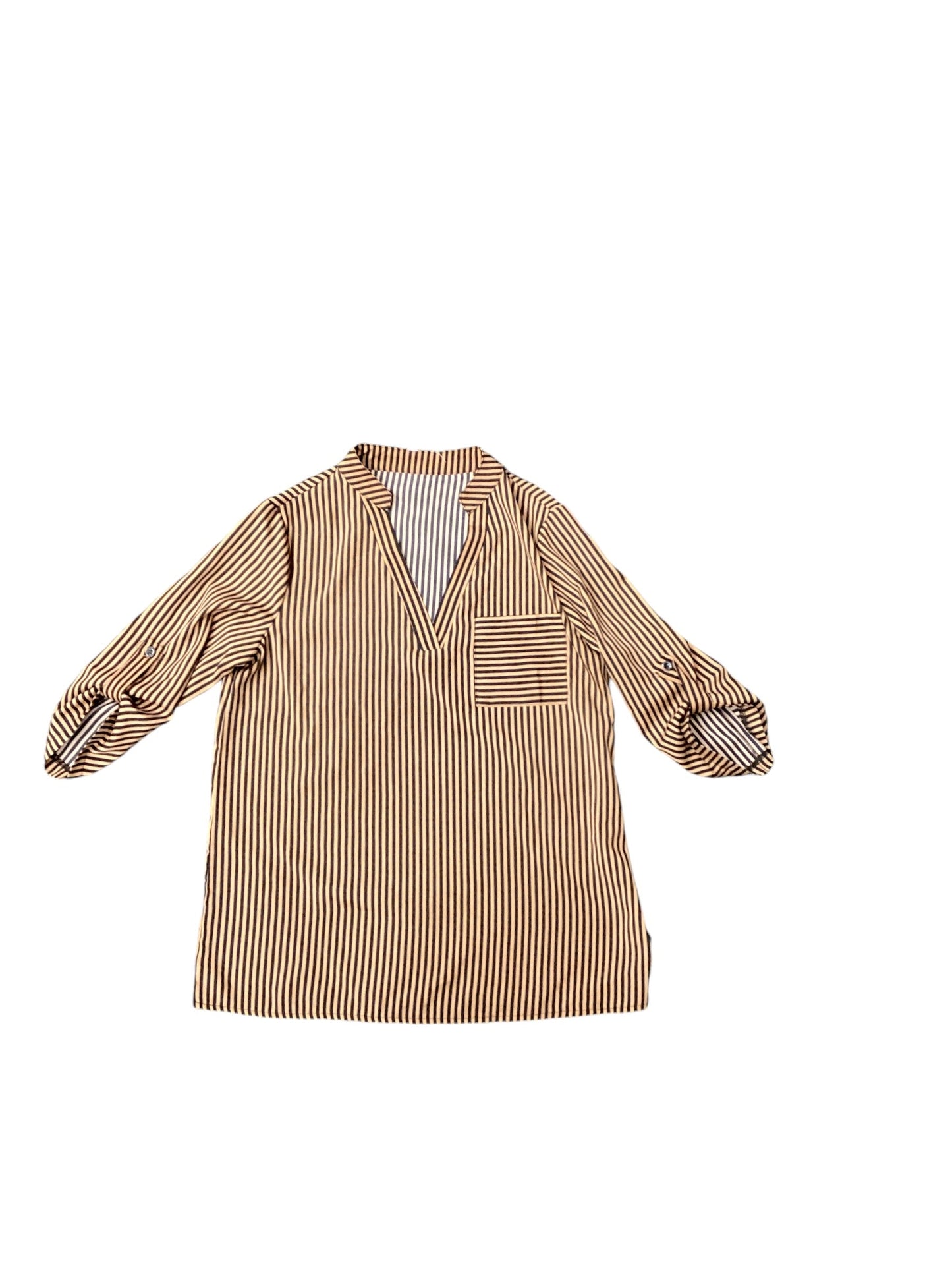 Top Long Sleeve By Shein In Striped Pattern, Size: S