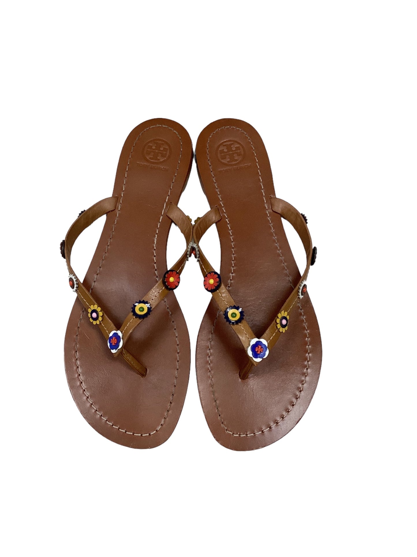 Brown Sandals Flip Flops Tory Burch, Size 10