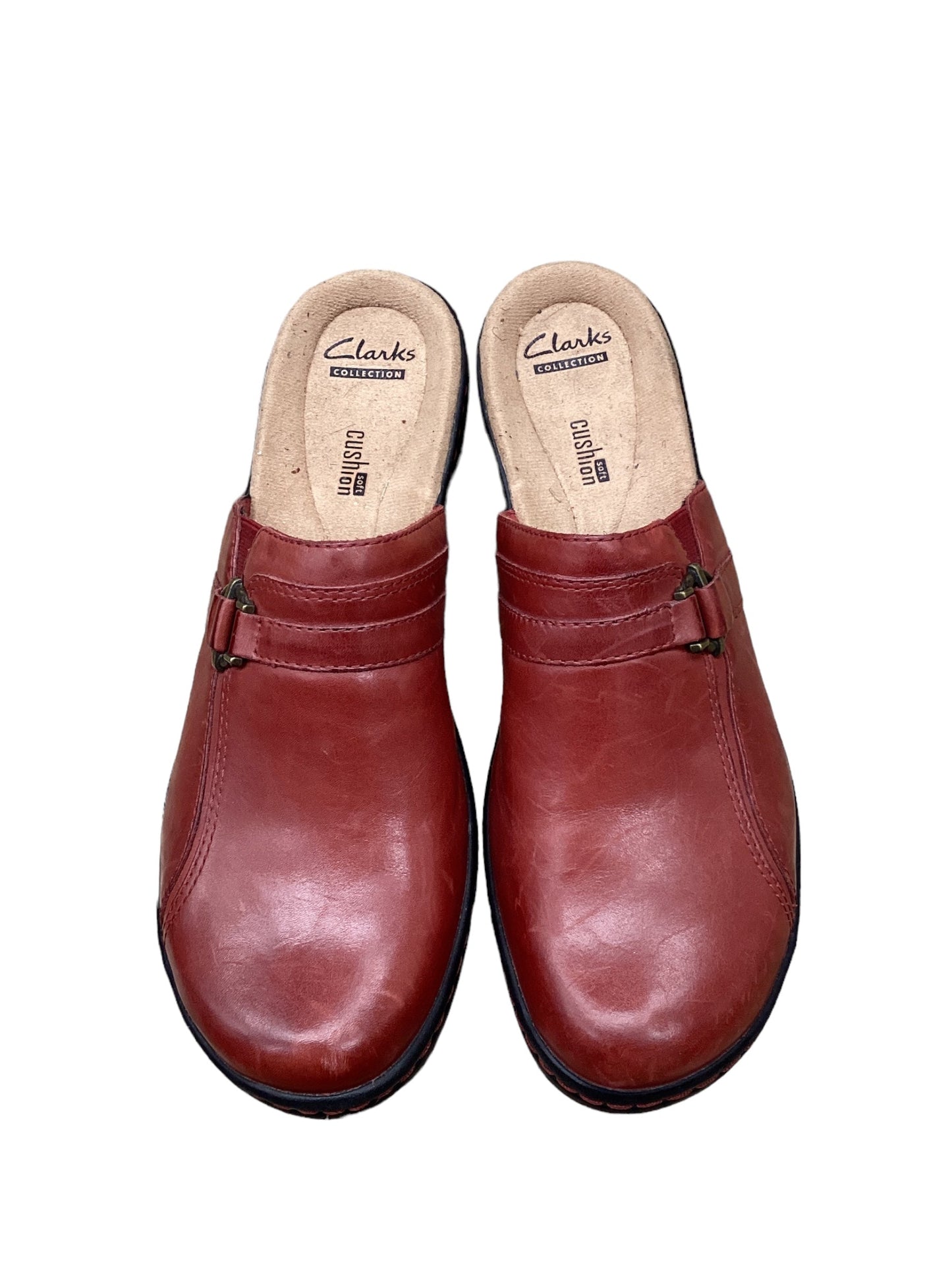 Red Shoes Flats Clarks, Size 10