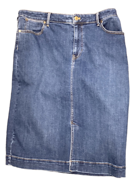 Blue Denim Skirt Midi Talbots, Size 14