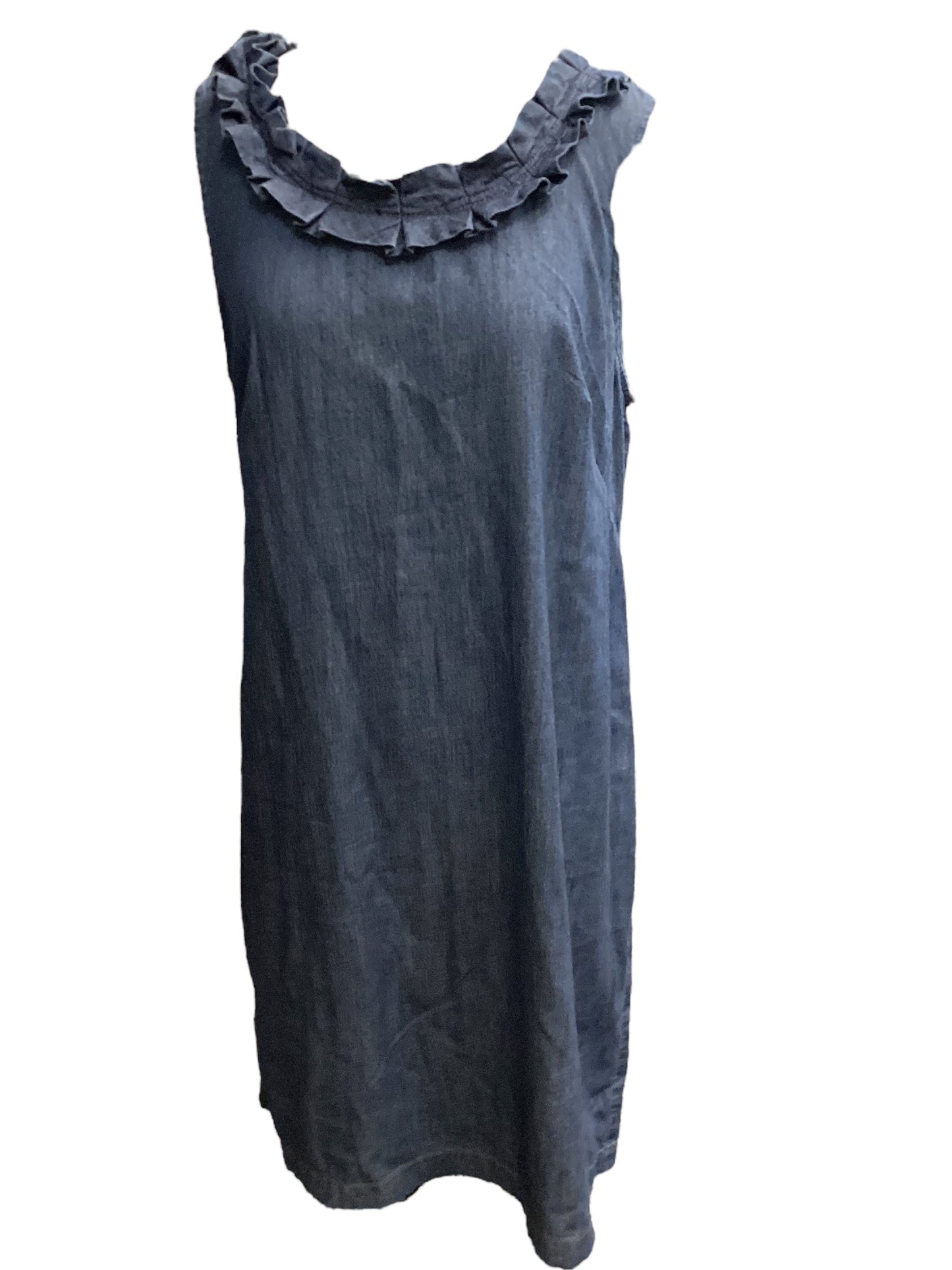 Blue Denim Dress Casual Midi White House Black Market, Size 14
