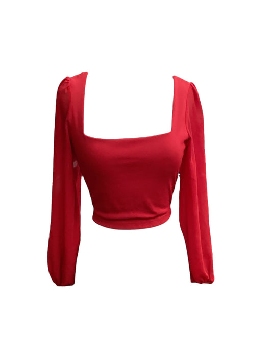 Red Top Long Sleeve Clothes Mentor, Size M
