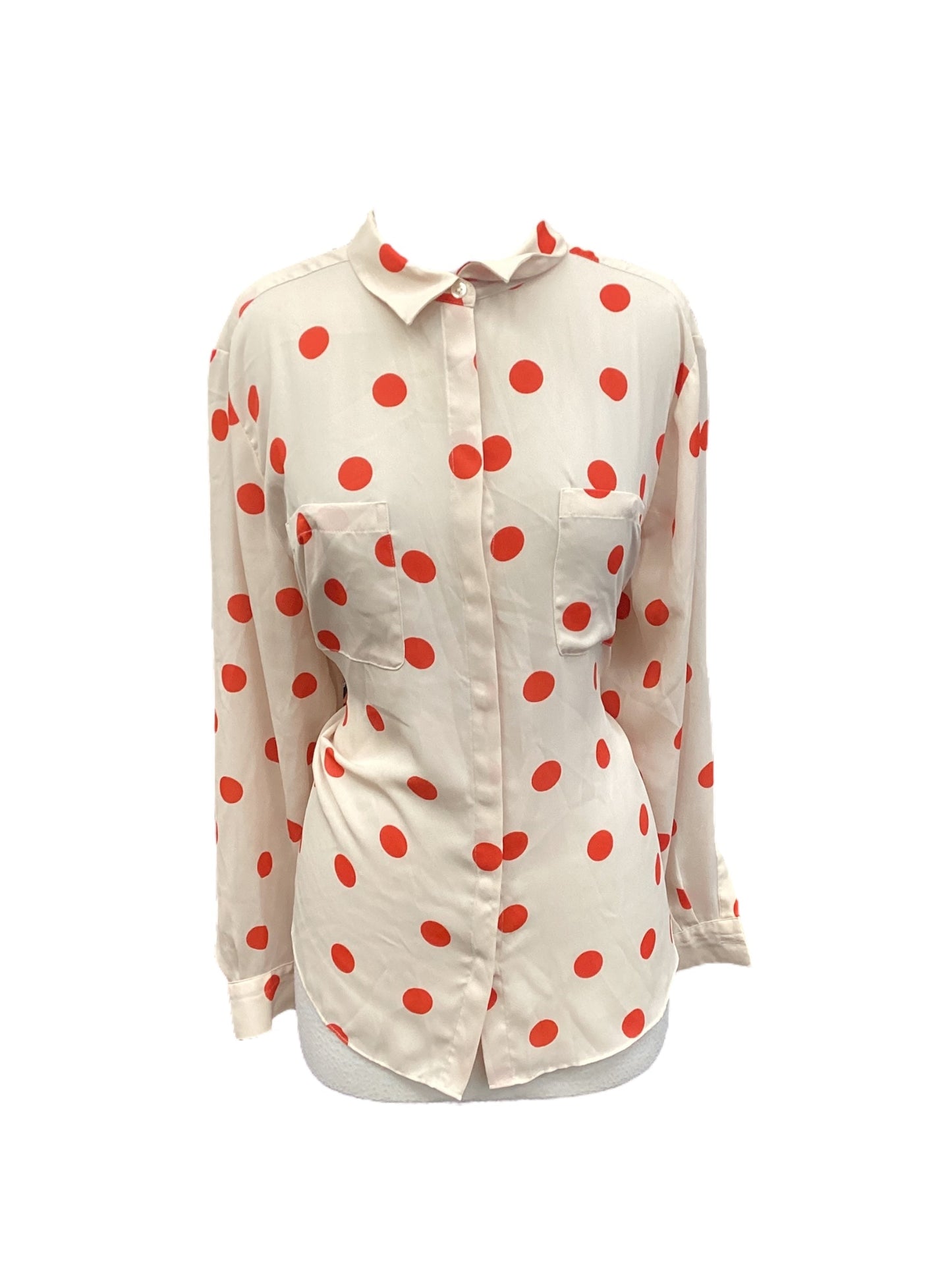 Top Long Sleeve By Loft In Polkadot Pattern, Size: Xl