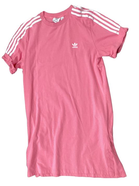 Pink & White Dress Casual Midi Adidas, Size L