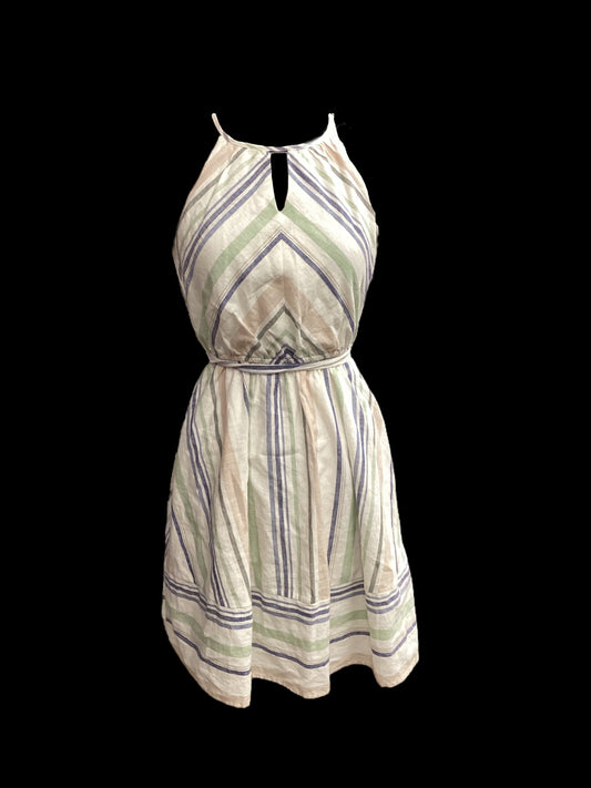 Striped Pattern Dress Casual Midi Miami, Size S