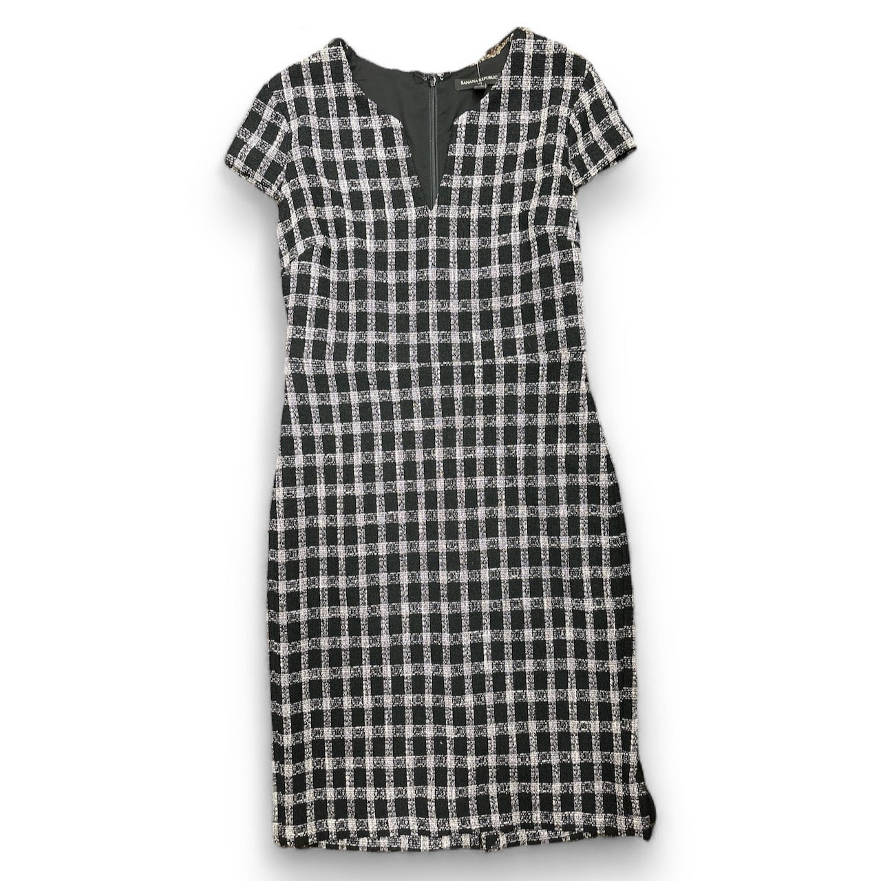 Dress Casual Midi By Banana Republic In Plaid Pattern, Size: 4