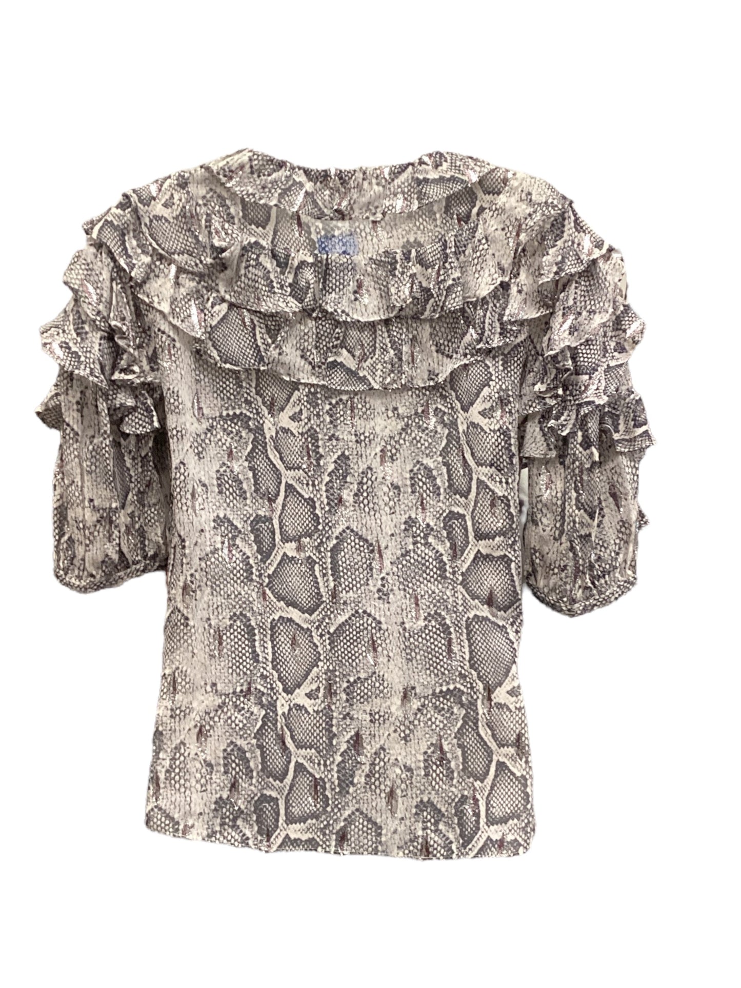 Top Short Sleeve By Rebecca Taylor In Animal Print, Size: 2