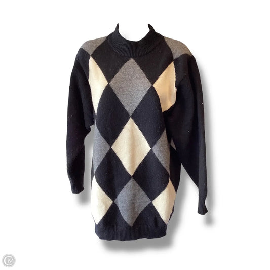 Sweater By Liz Claiborne In Black & Cream, Size: L