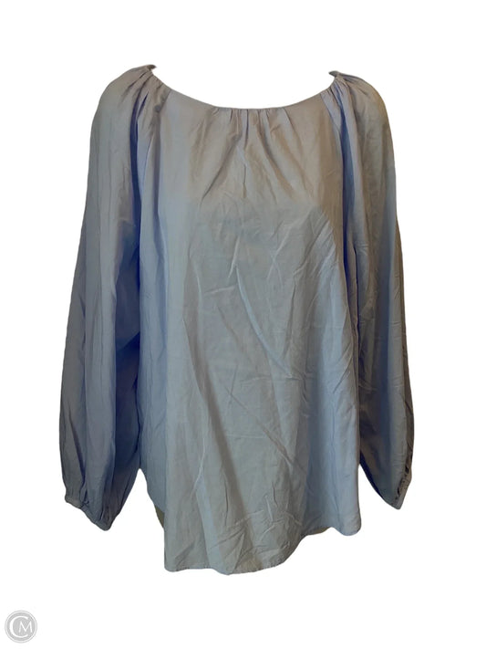 Blouse Long Sleeve By Ann Taylor In Blue, Size: M