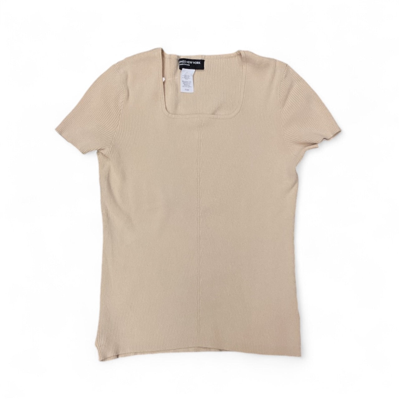 Top Short Sleeve By Jones New York In Beige, Size: L