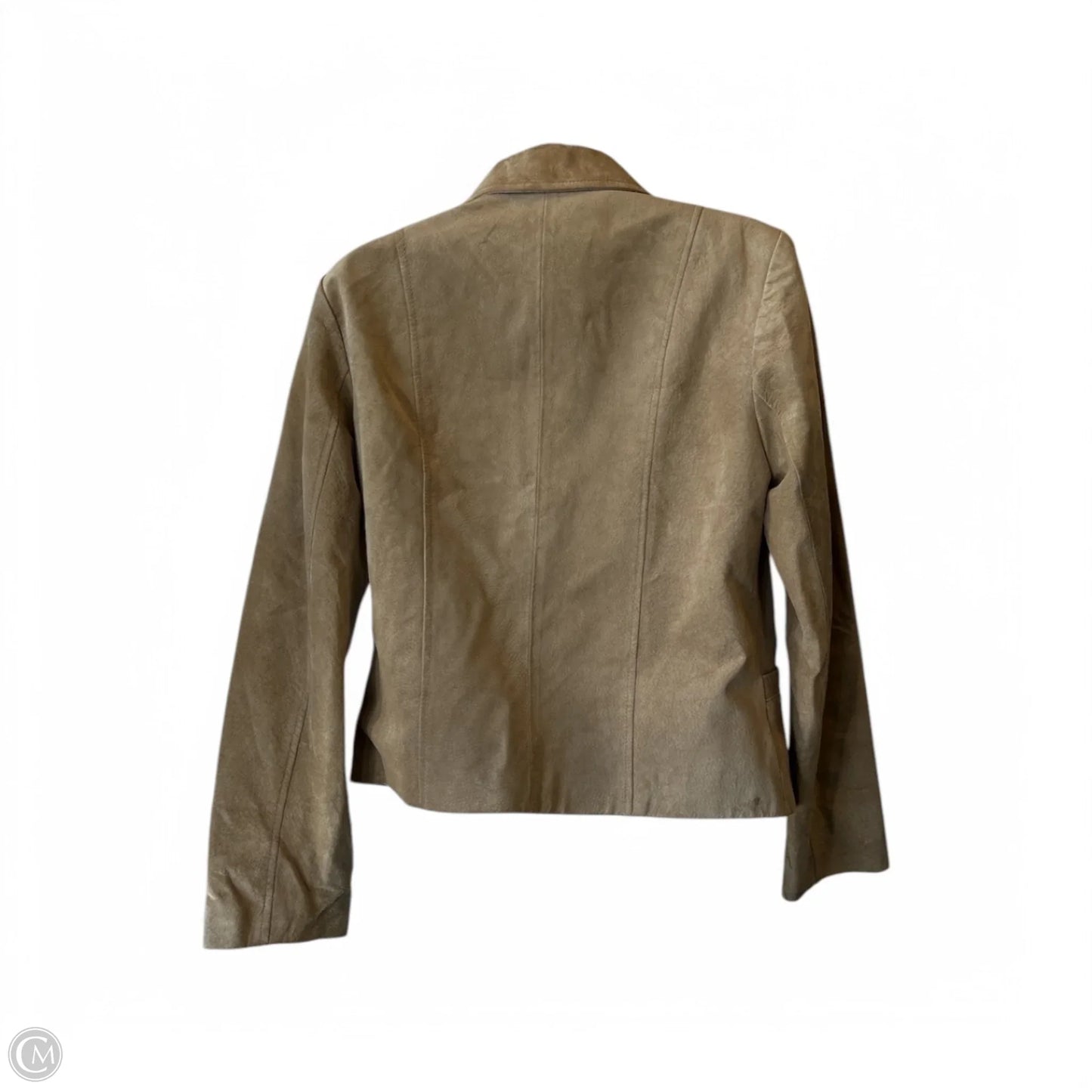 Jacket Leather By Ann Taylor In Beige, Size: S