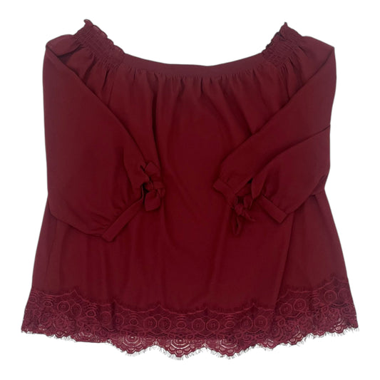 Blouse Ls By Maurices In Red, Size:Xxl