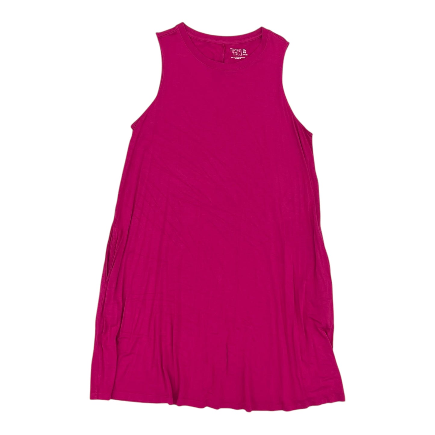 Dress Casual Midi By Time And Tru In Pink, Size:Xl