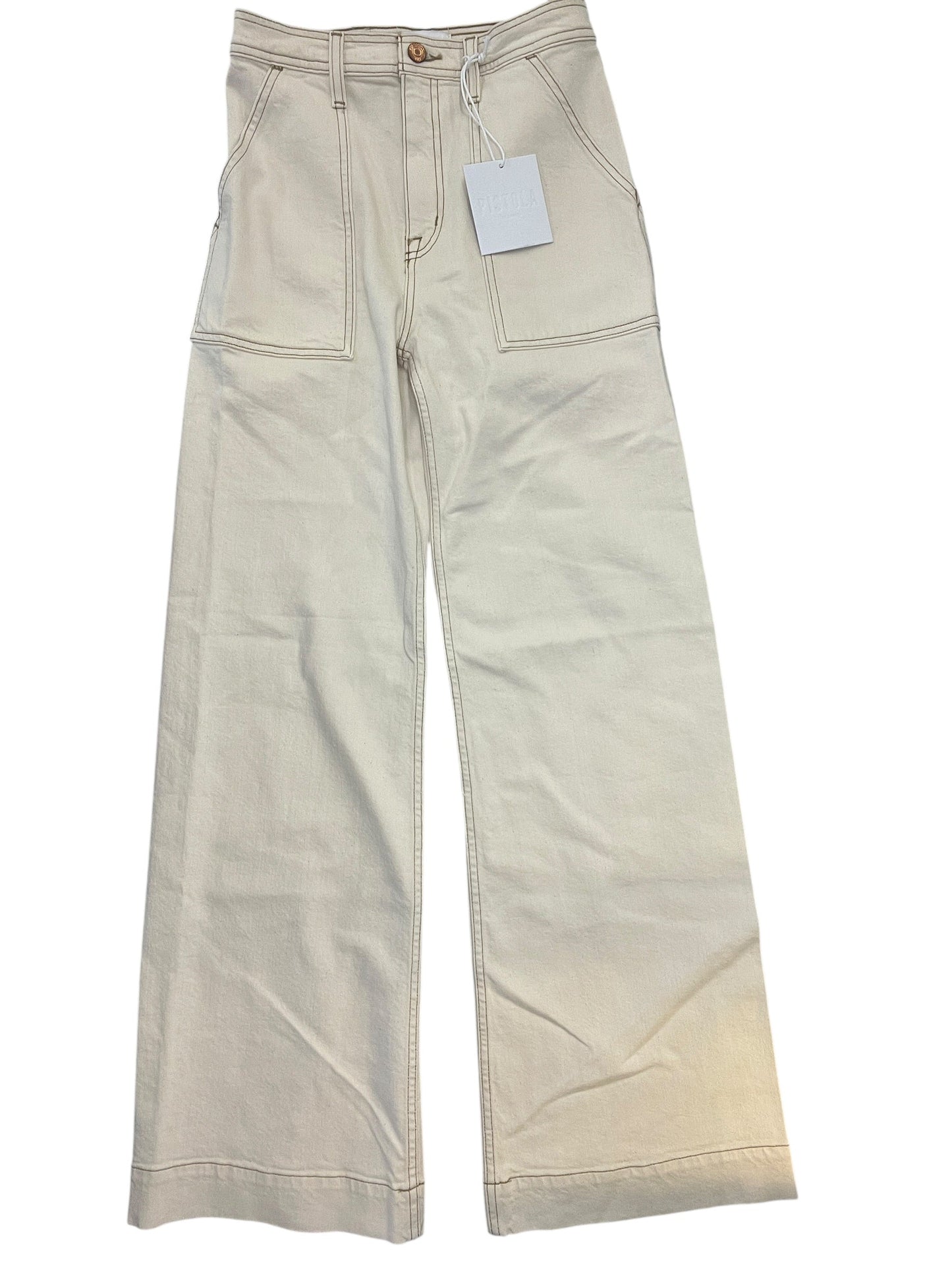 Jeans Wide Leg By Pistola In Cream Denim, Size:0P