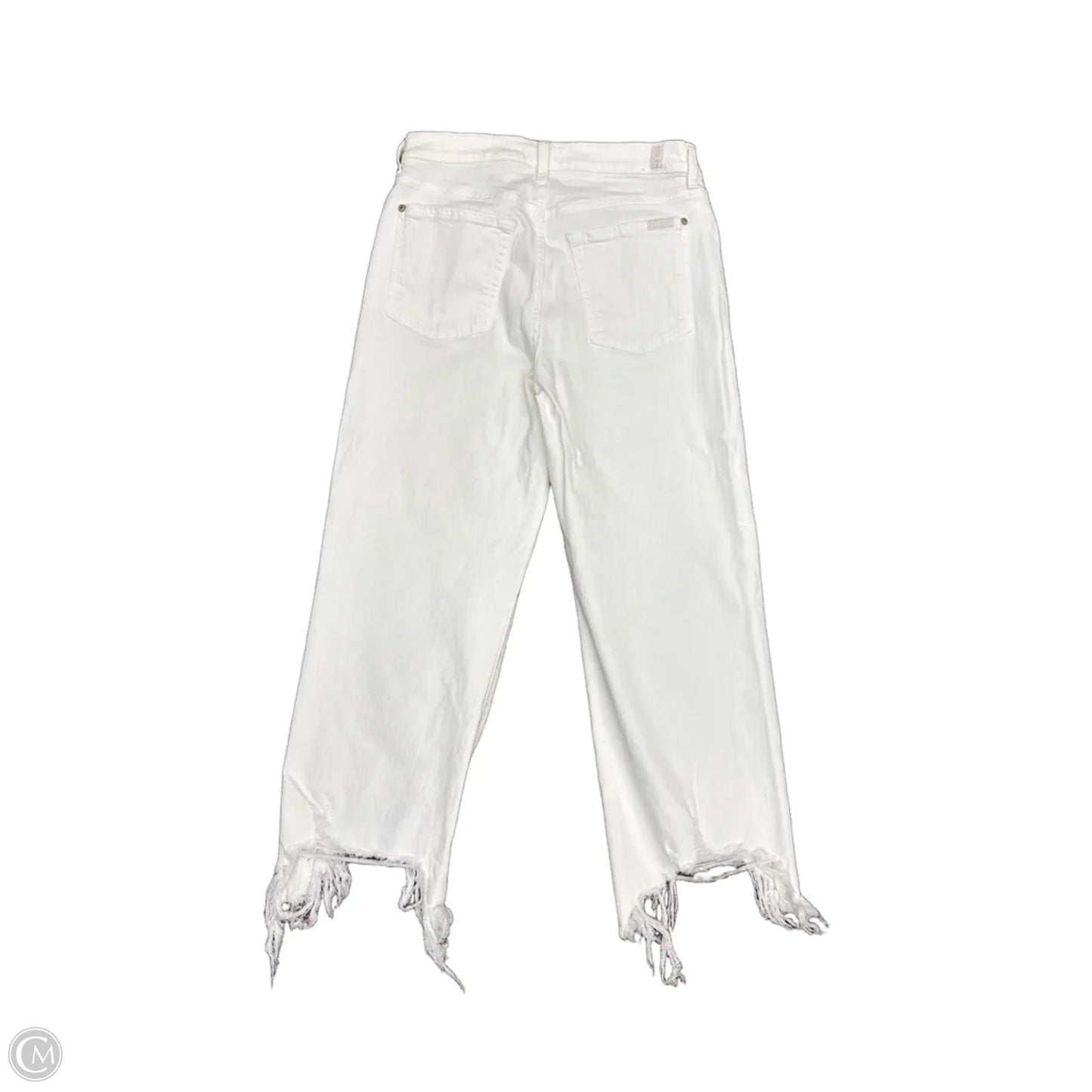 Jeans Cropped By 7 For All Mankind In White, Size: 12