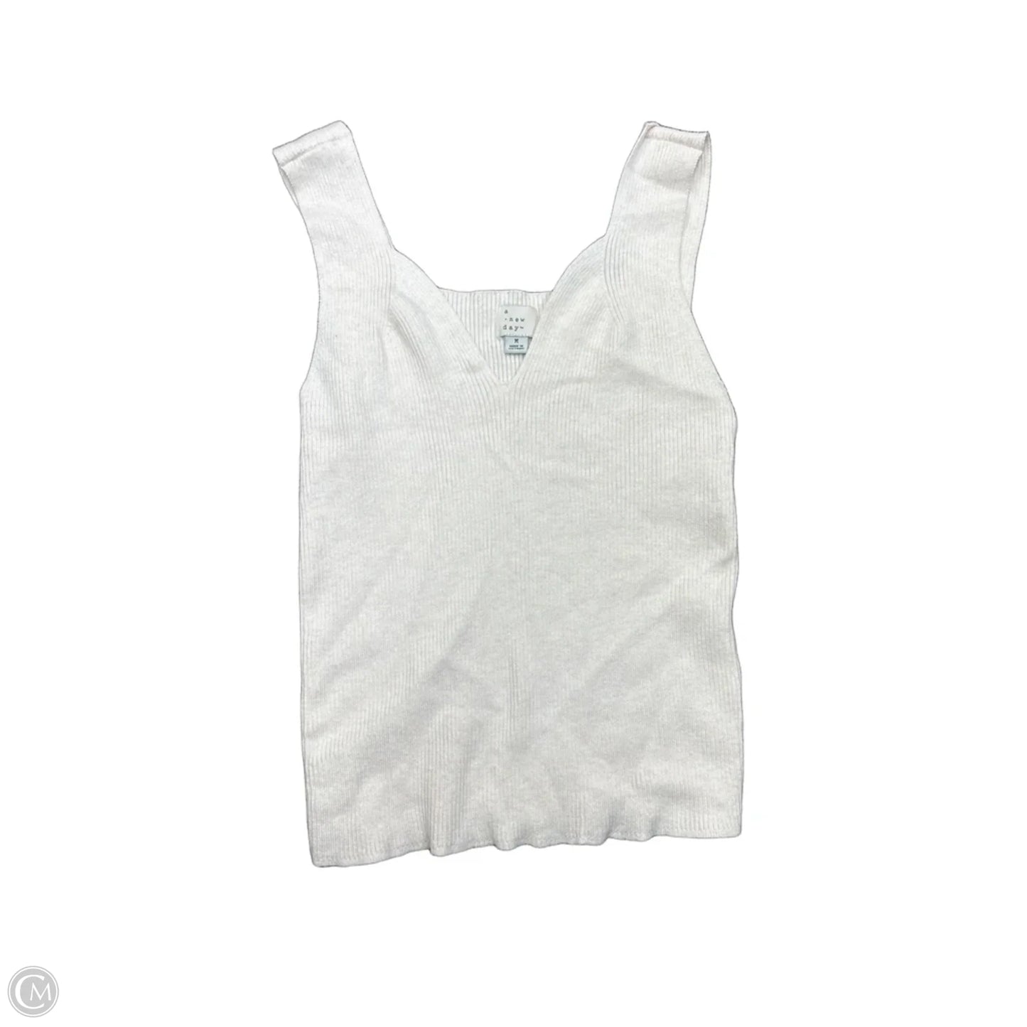 Top Sleeveless Basic By A New Day In Cream, Size: M