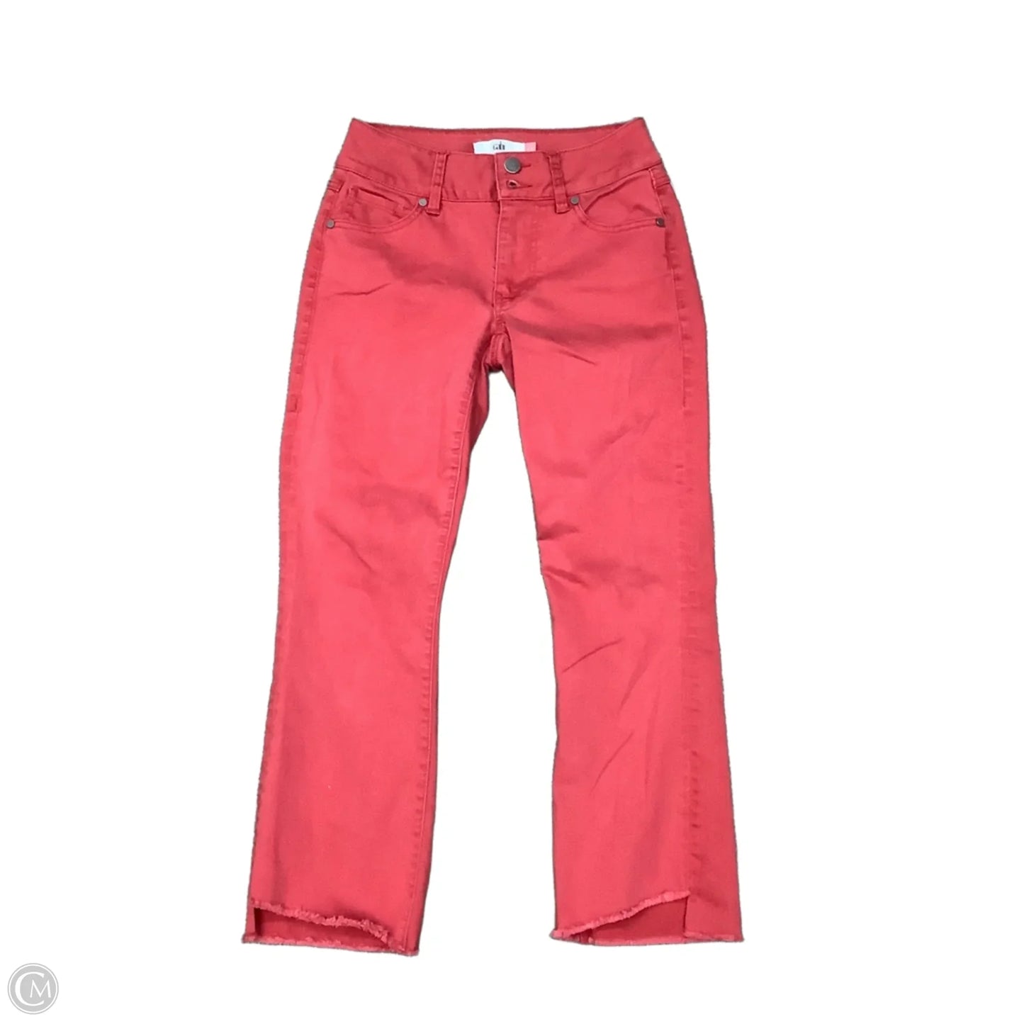 Jeans Cropped By Cabi In Red, Size: 0