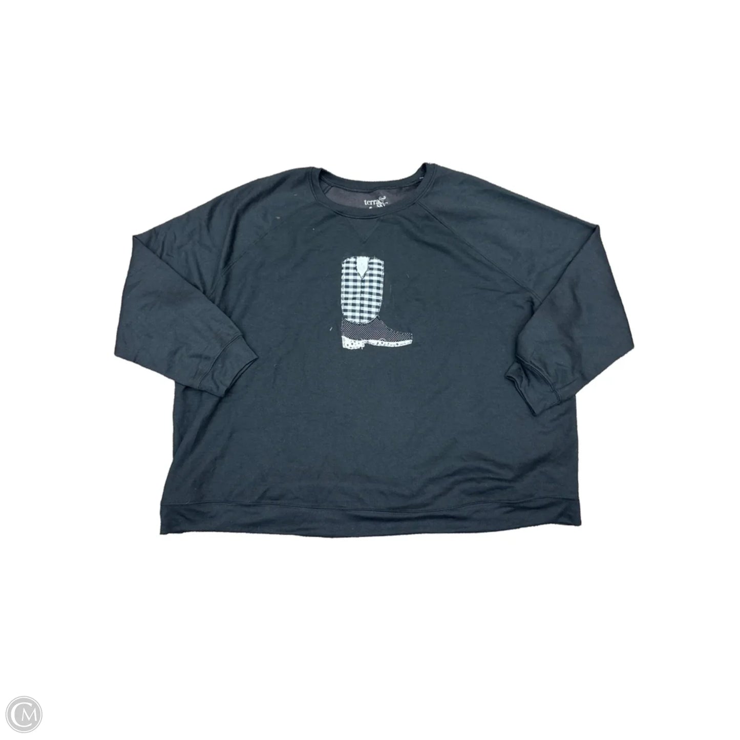 Sweatshirt Crewneck By Terra & Sky In Black, Size: 4x