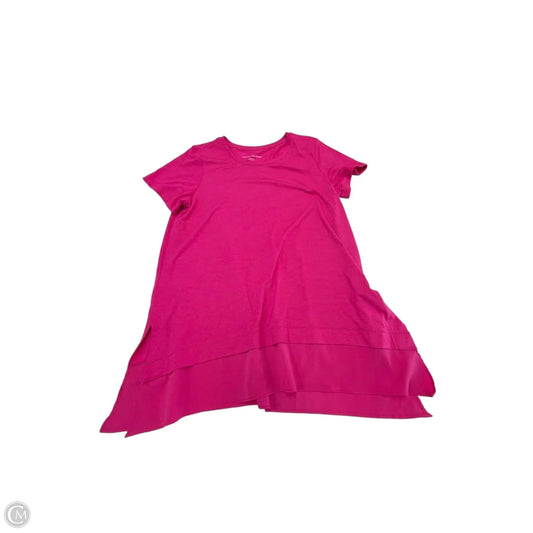 Top Short Sleeve Basic By Soft Surroundings In Pink, Size: M