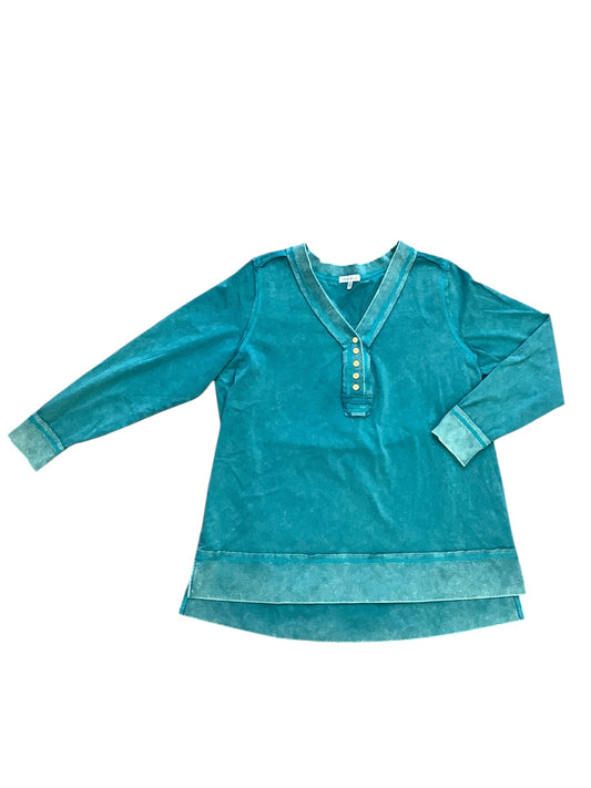 Top Long Sleeve By White Birch In Blue, Size: S