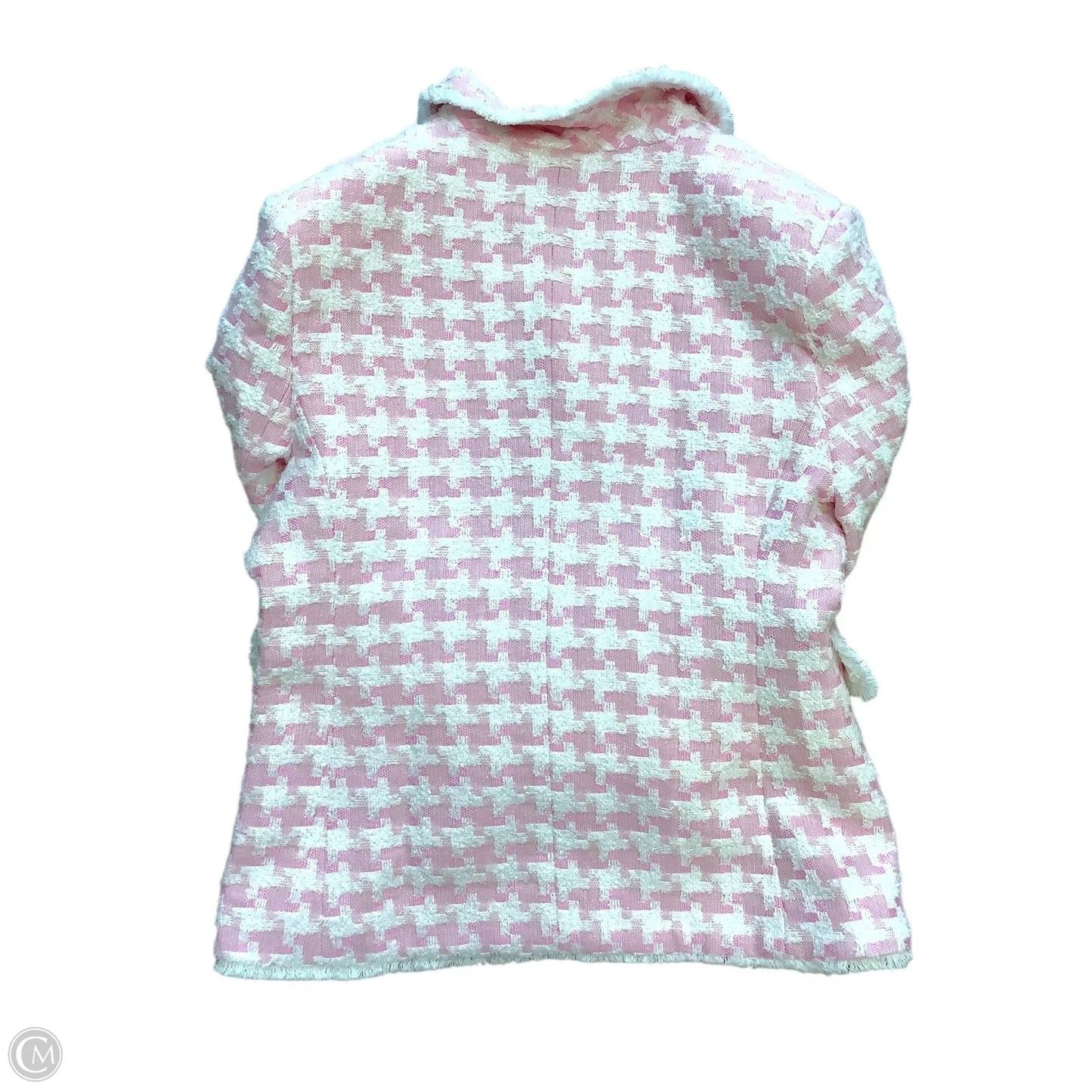 Blazer By Clothes Mentor In Pink & White, Size: M