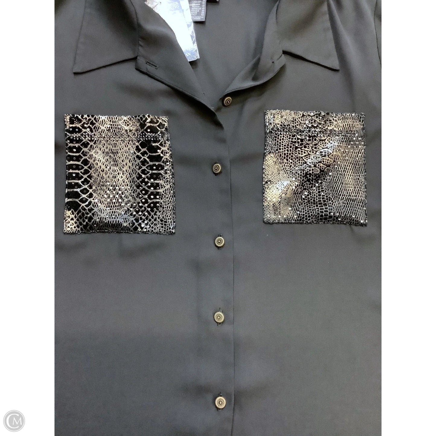 Blouse Long Sleeve By Frank Lyman In Black, Size: 18