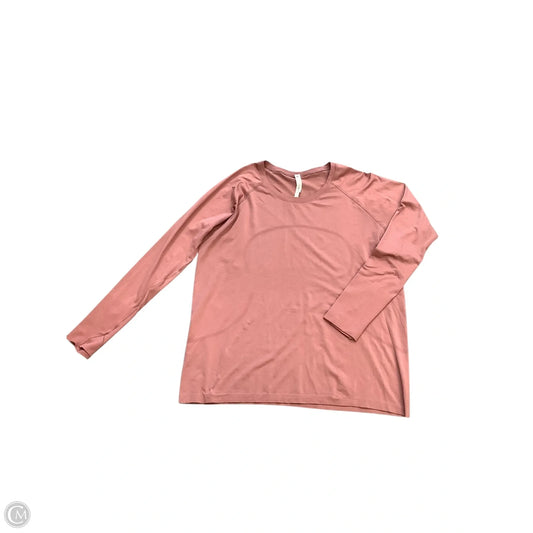 Athletic Top Long Sleeve Crewneck By Lululemon In Pink, Size: 20