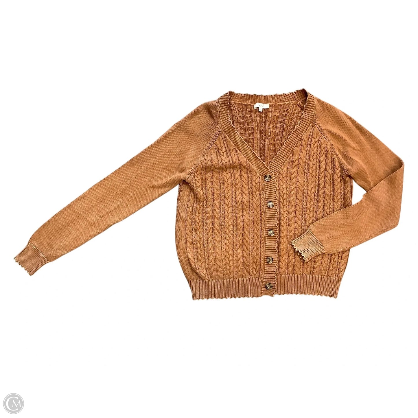 Sweater Cardigan By Easel In Brown, Size: S