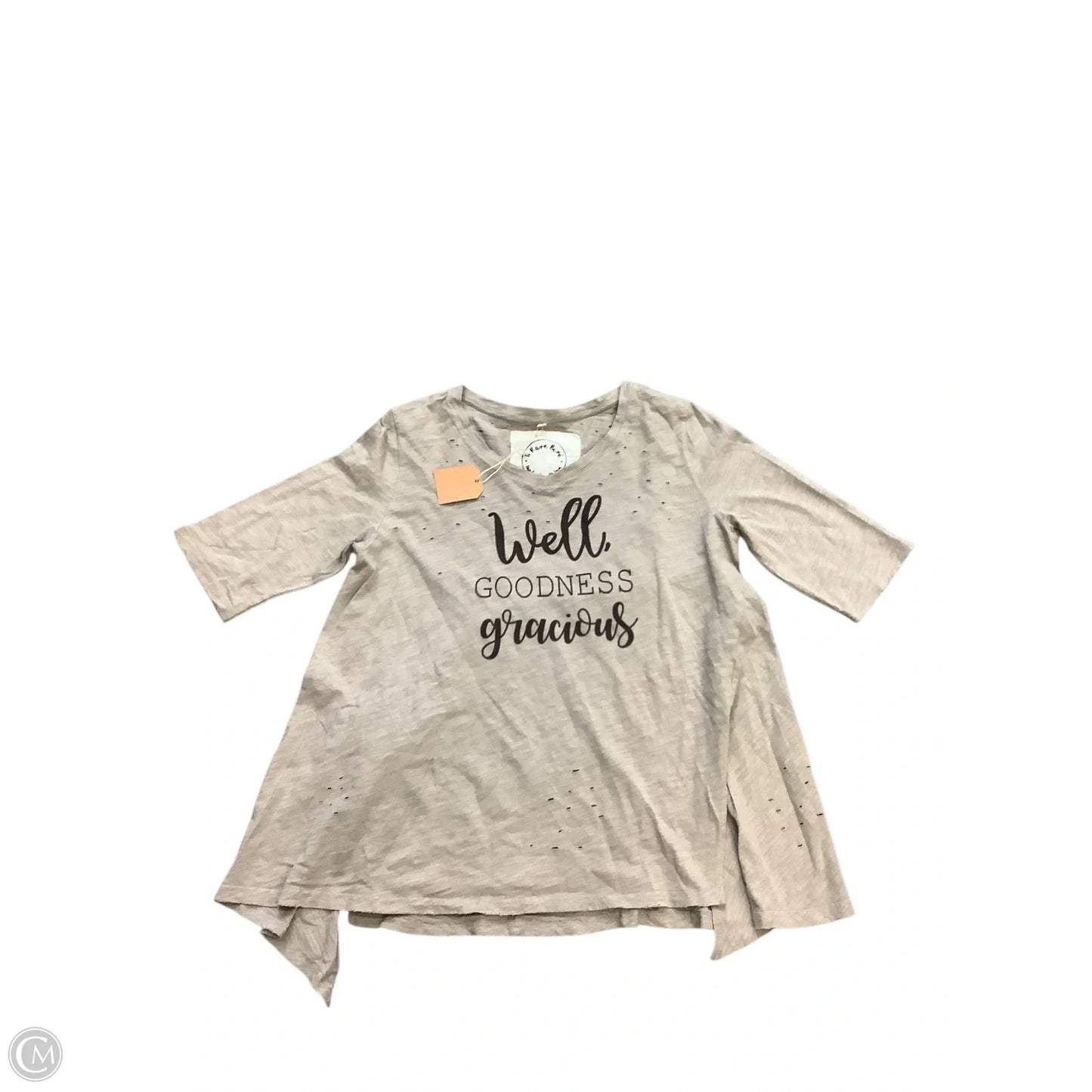 Top Short Sleeve By Cma In Grey, Size: M