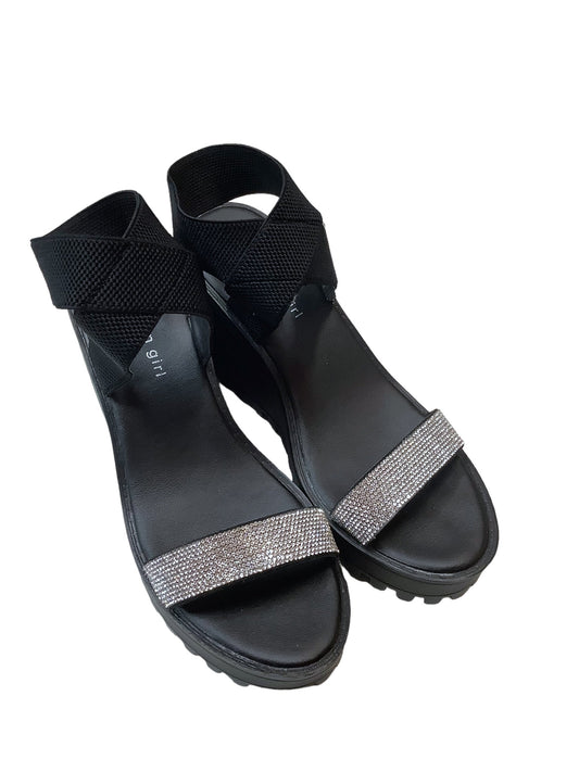 Black Sandals Heels Wedge Madden Girl, Size 9