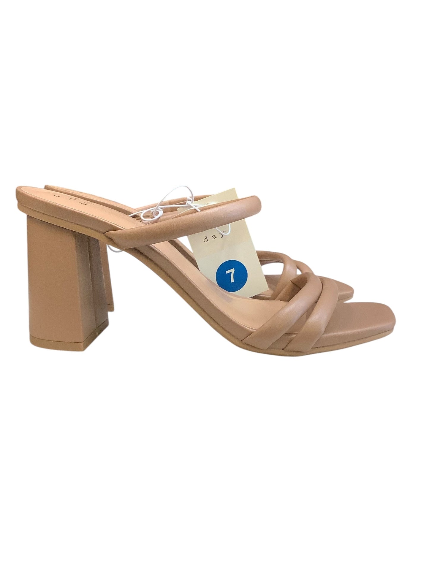 Sandals Heels Block By A New Day In Tan, Size: 7