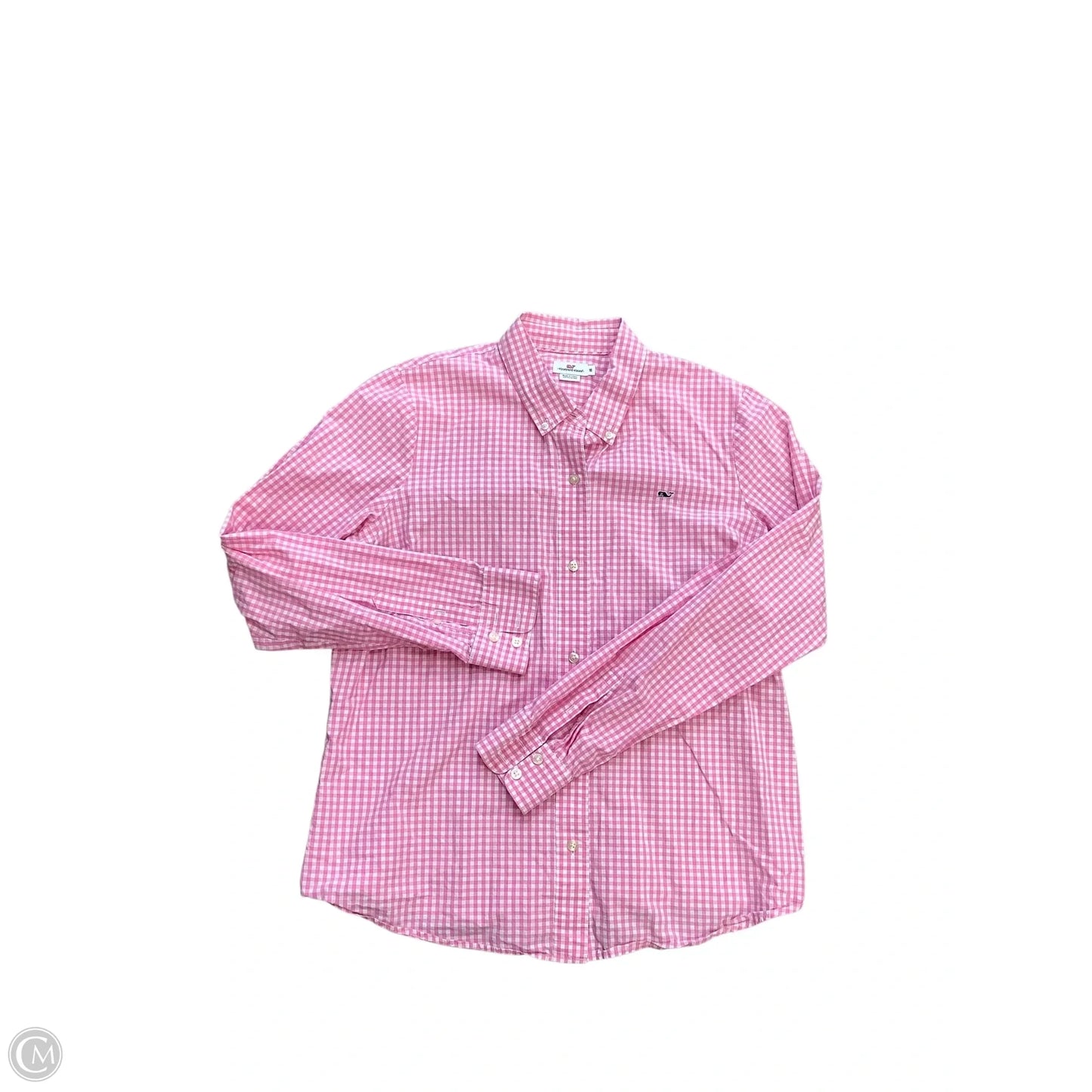 Top Long Sleeve By Vineyard Vines In Pink & White, Size: Xl