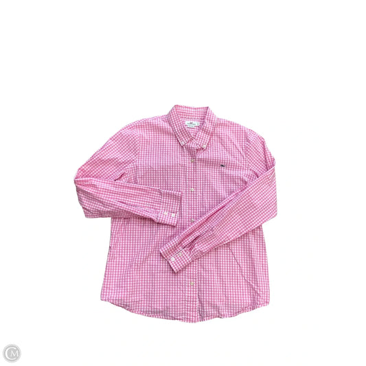 Top Long Sleeve By Vineyard Vines In Pink & White, Size: Xl