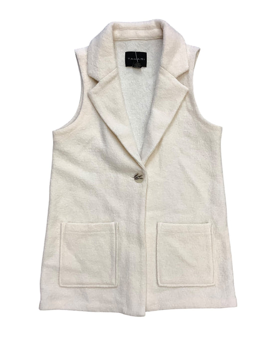 Vest Sweater By Tahari By Arthur Levine In Cream, Size: S