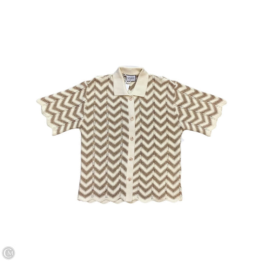 Sweater Short Sleeve By Cmb In Gold & Tan, Size: Xs