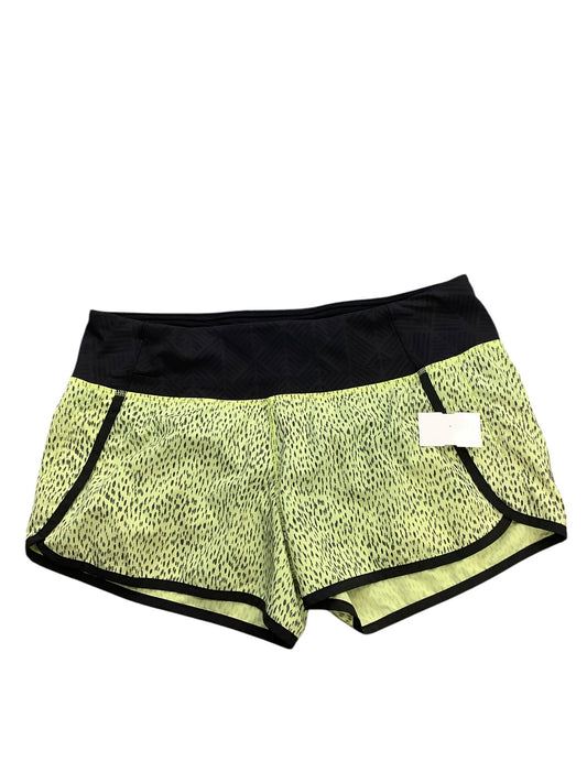 Athletic Shorts By Lululemon In Black & Yellow, Size: 8