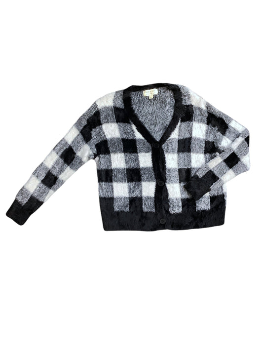 Cardigan By Cloth & Stone In Black & White, Size: M