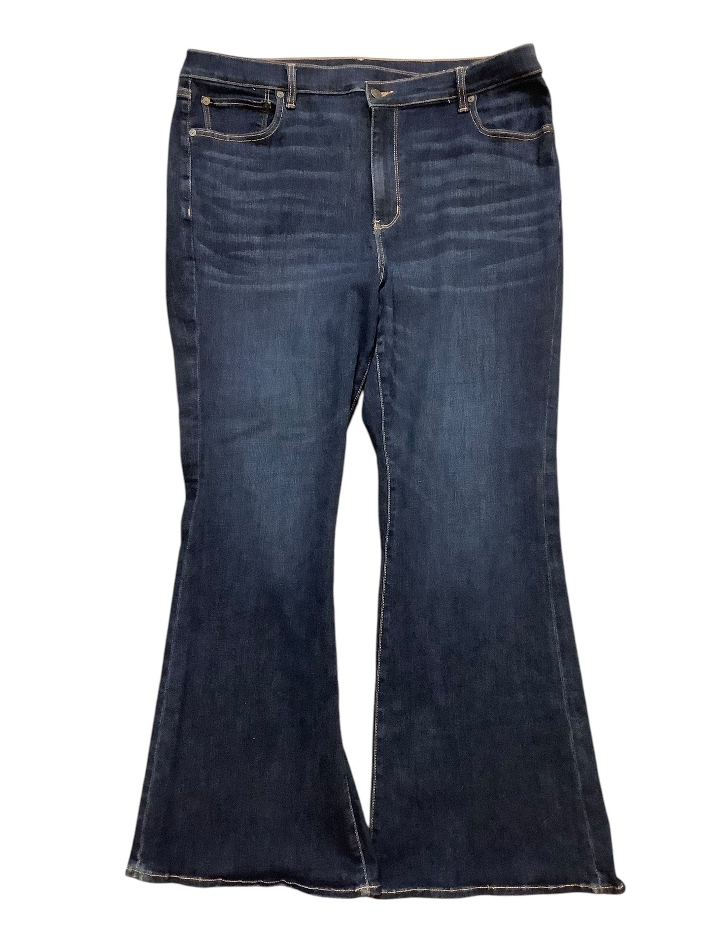 Jeans Flared By American Eagle In Blue Denim, Size: 18