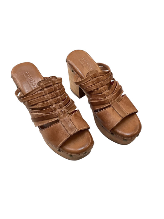 Sandals Heels Block By Bed Stu In Brown, Size: 6.5