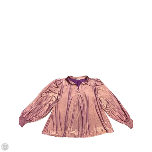 Blouse Long Sleeve By Easel In Purple, Size: L